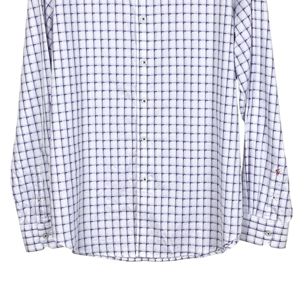 Robert Graham White and Purple Checkered Casual Button Down Shirt - Picture 5 of 15
